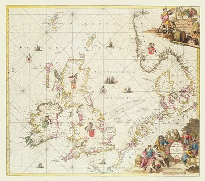 Karte der Nordsee, ca. 1675 (handfarbige Gravur) (#115884)